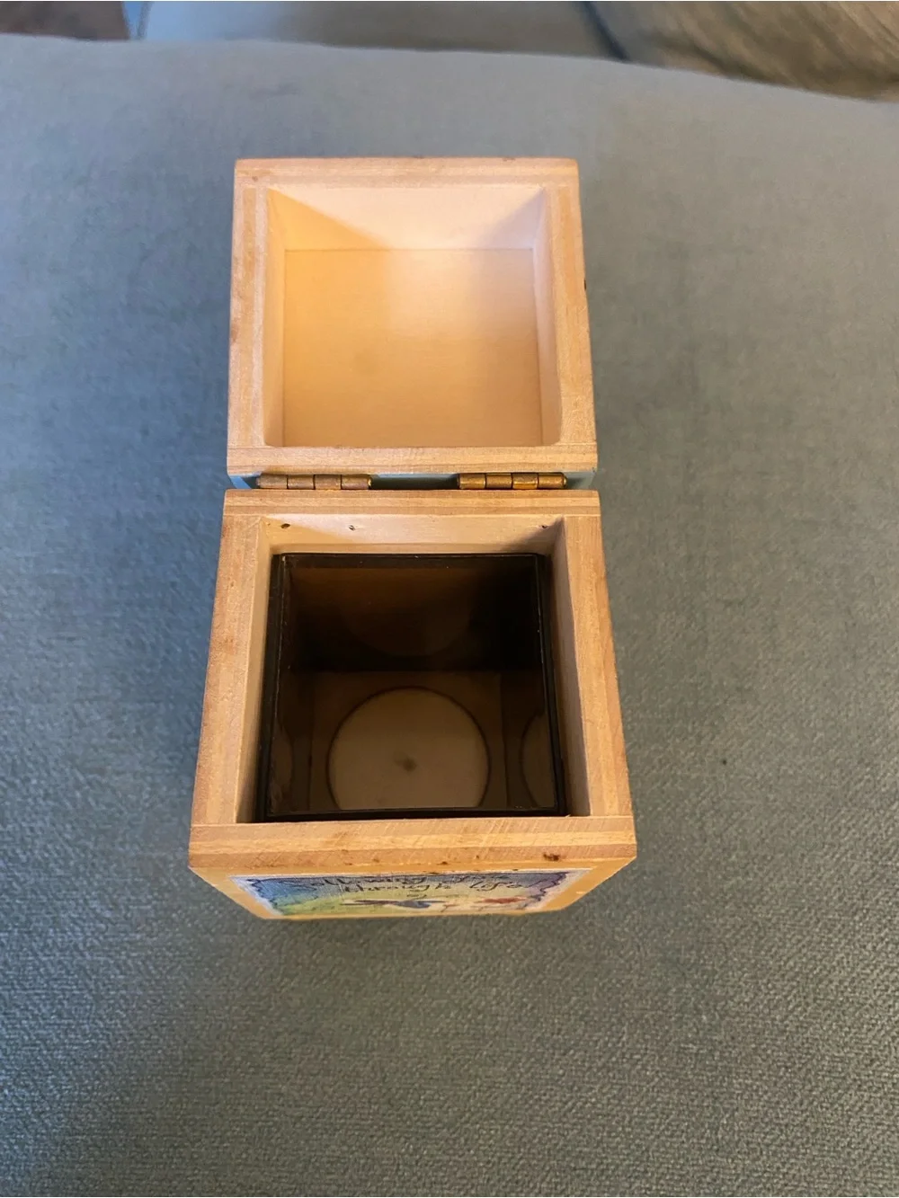 Natural Life Wooden Keepsake Box Friends Are Angels Footed Hinged Trinket Boho